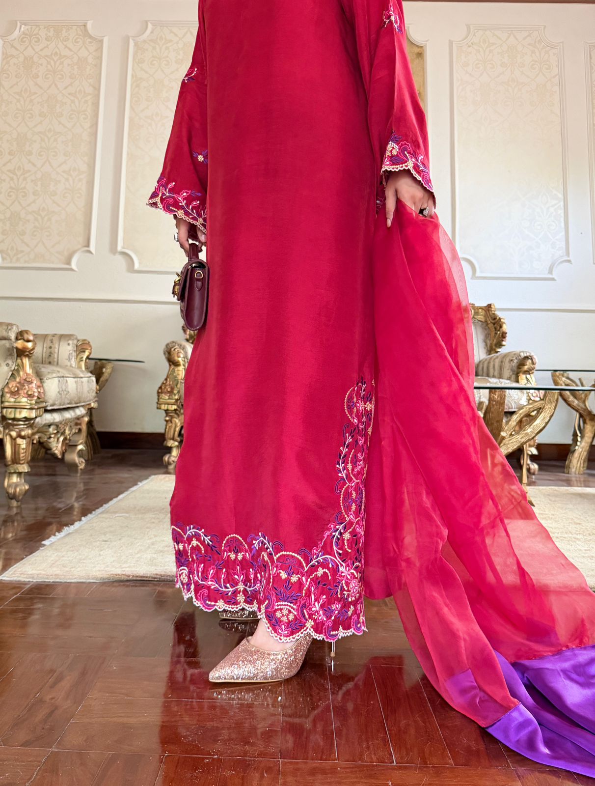 Red zinia kaftan - Image 5