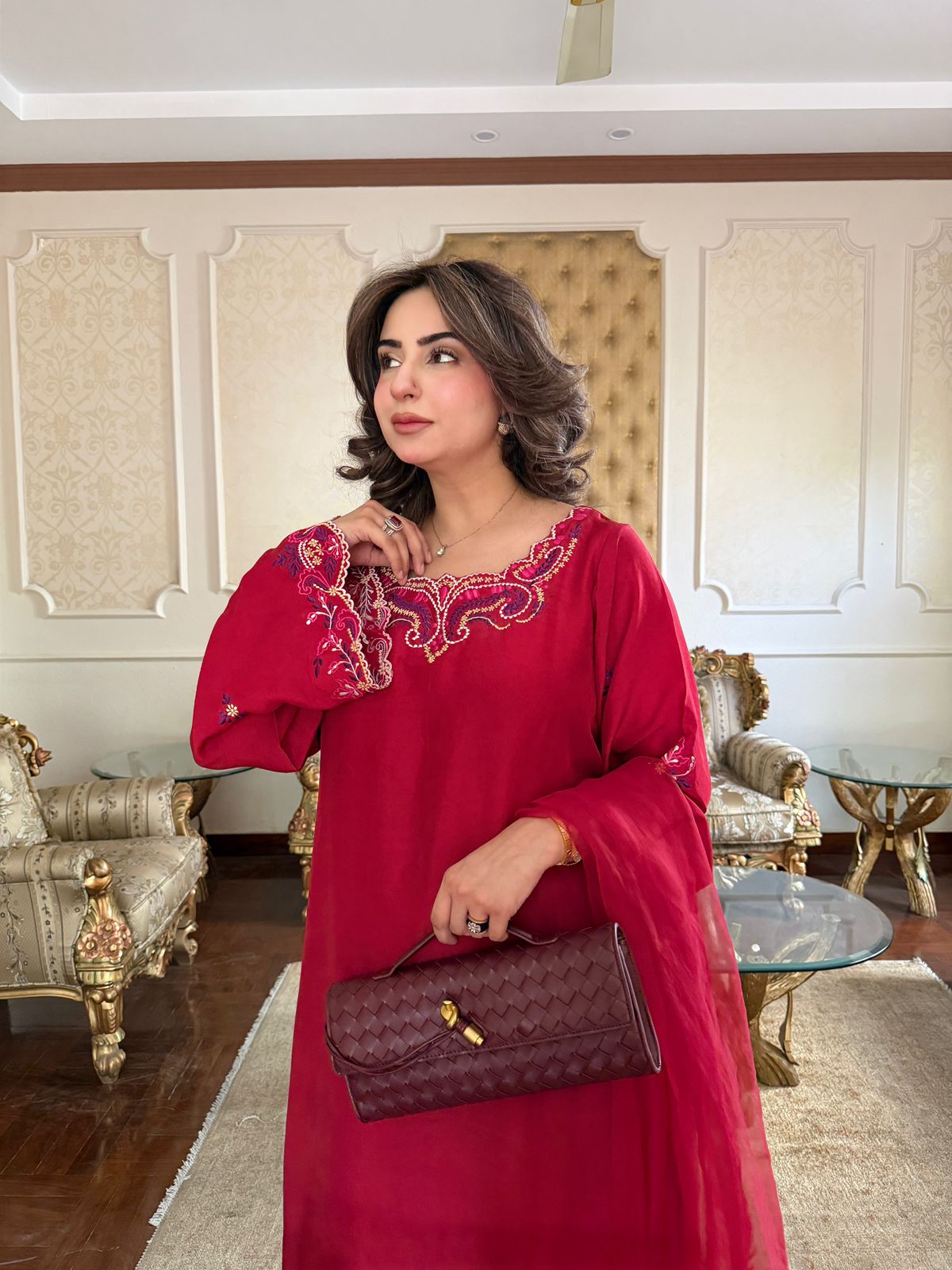 Red zinia kaftan - Image 4
