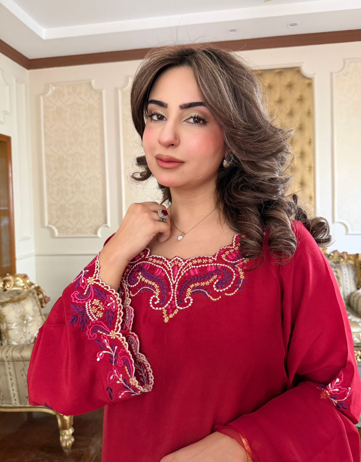 Red zinia kaftan - Image 6