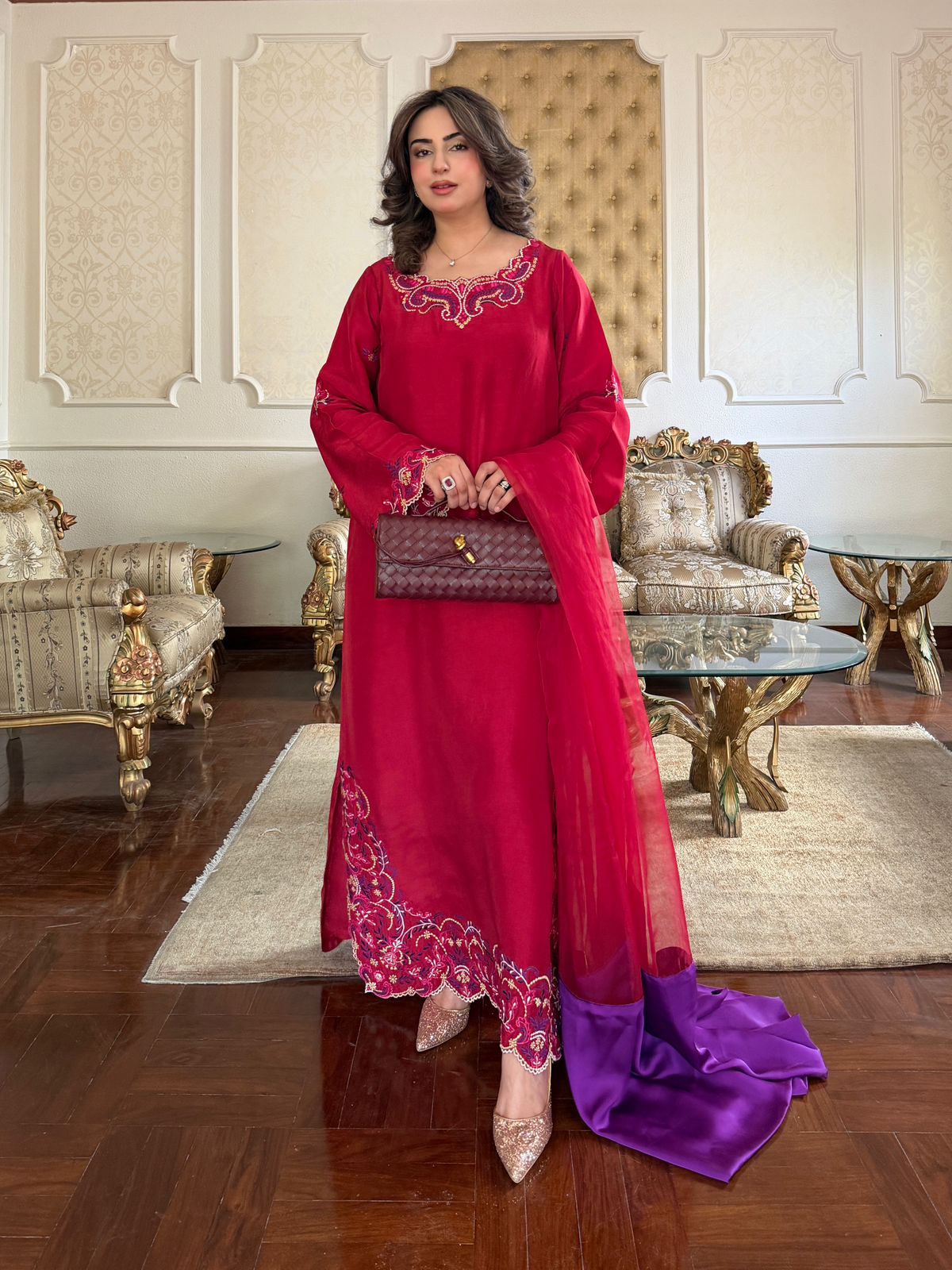 Red zinia kaftan - Image 2